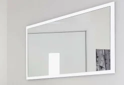Dmora Miroir Romeo, Miroir de salle de bain, 100% Made in Italy, 120x2h60 cm, Blanc brillant