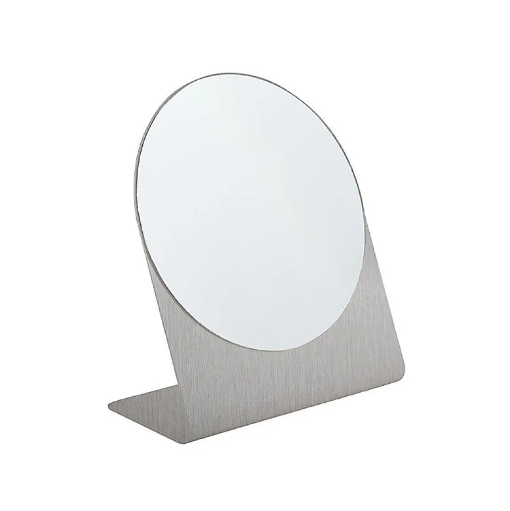 Miroir Simple|Spirella Miroir rond à poser Inox ALENA Brossé