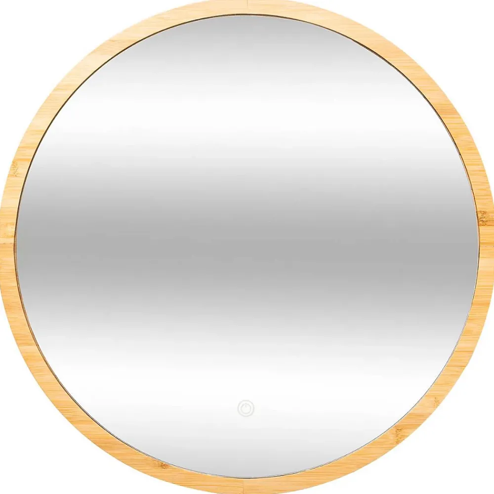 Miroir Simple|5Five Miroir rond à led 57cm Bambou -