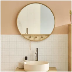 Mob-In Miroir rond chêne NESTO 60x60cm