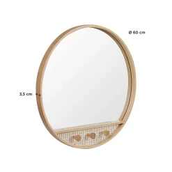 Mob-In Miroir rond chêne NESTO 60x60cm