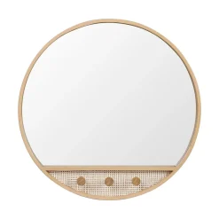 Mob-In Miroir rond chêne NESTO 60x60cm