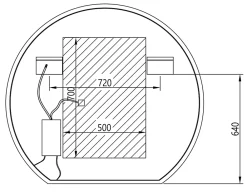 Bernstein Miroir rond éclairage LED capteur tactile anti-buée pour salle de bain, cadre aluminium et verre 4mm - BOVA 2.0 - 120cm