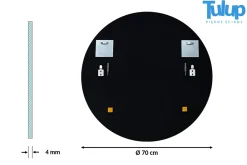 Miroir Simple|Tulup Miroir rond minimaliste 70 cm pour salle de bain 1 pièce
