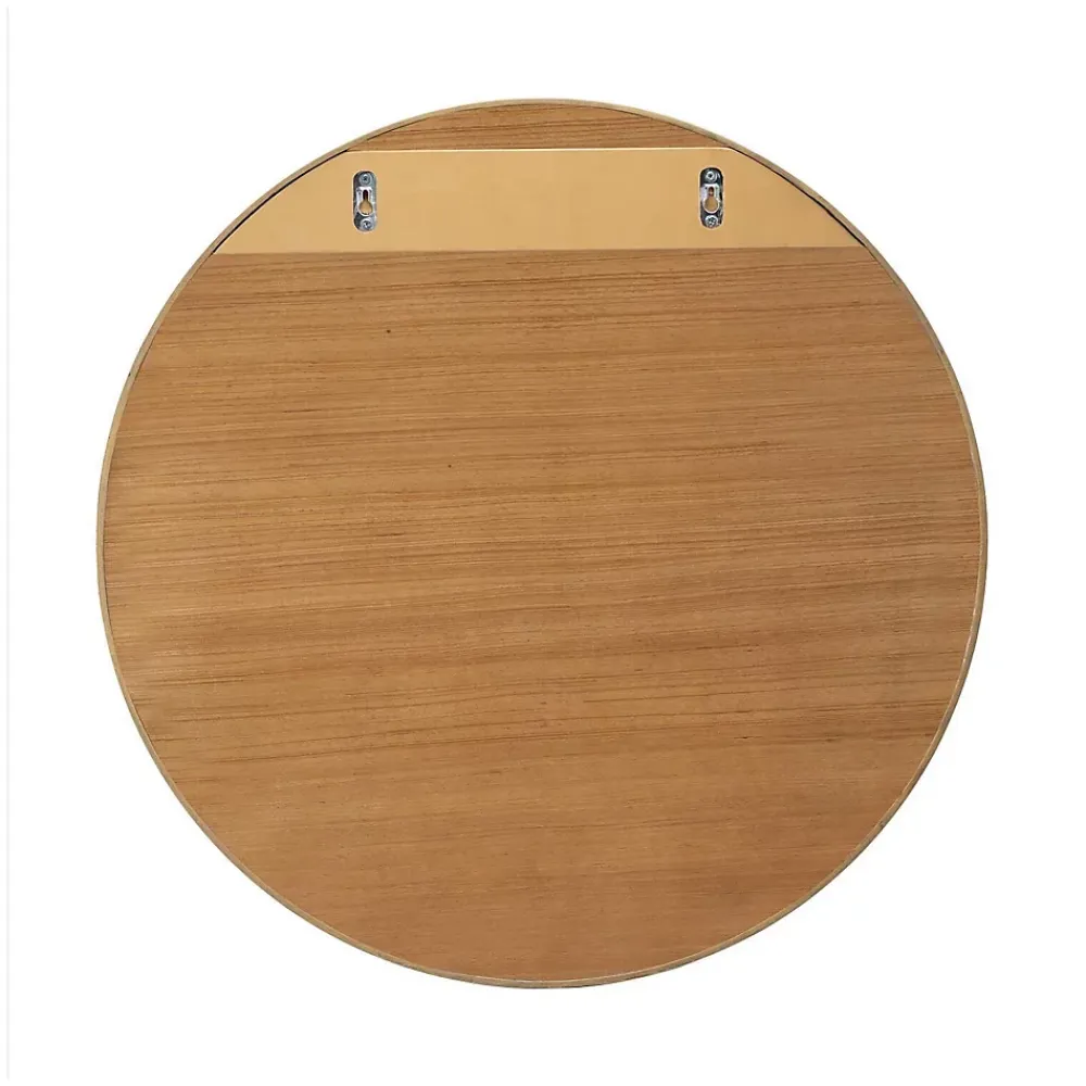 Miroir Simple|Mob-In Miroir rond VALI en chêne naturel, 80 cm