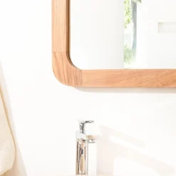 Miroir Simple|Wanda Collection Miroir rétro en teck massif 70 cm x 50cm
