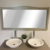 Miroir Simple|Byca Miroir salle de bain - 140 cm en Acacia gris vieilli - Garriguo