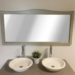 Miroir Simple|Byca Miroir salle de bain - 140 cm en Acacia gris vieilli - Garriguo