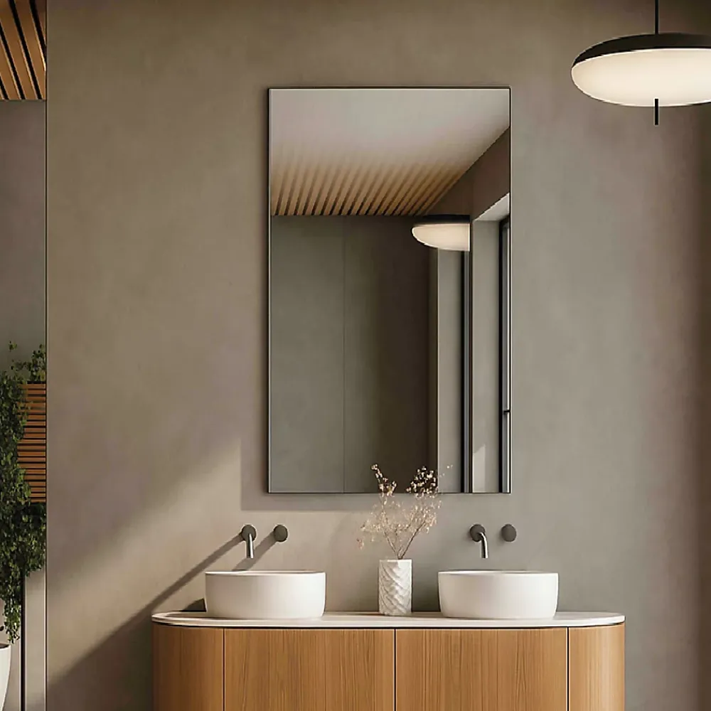 Jindoli Miroir salle de bain 40 cm simple fixation murale
