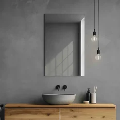 Jindoli Miroir salle de bain 40 cm simple fixation murale