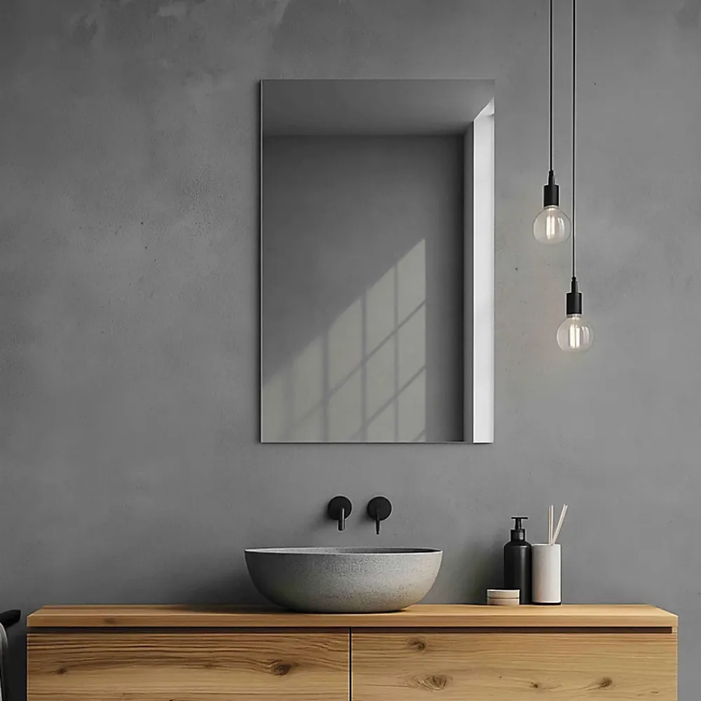 Jindoli Miroir salle de bain 40 cm simple fixation murale