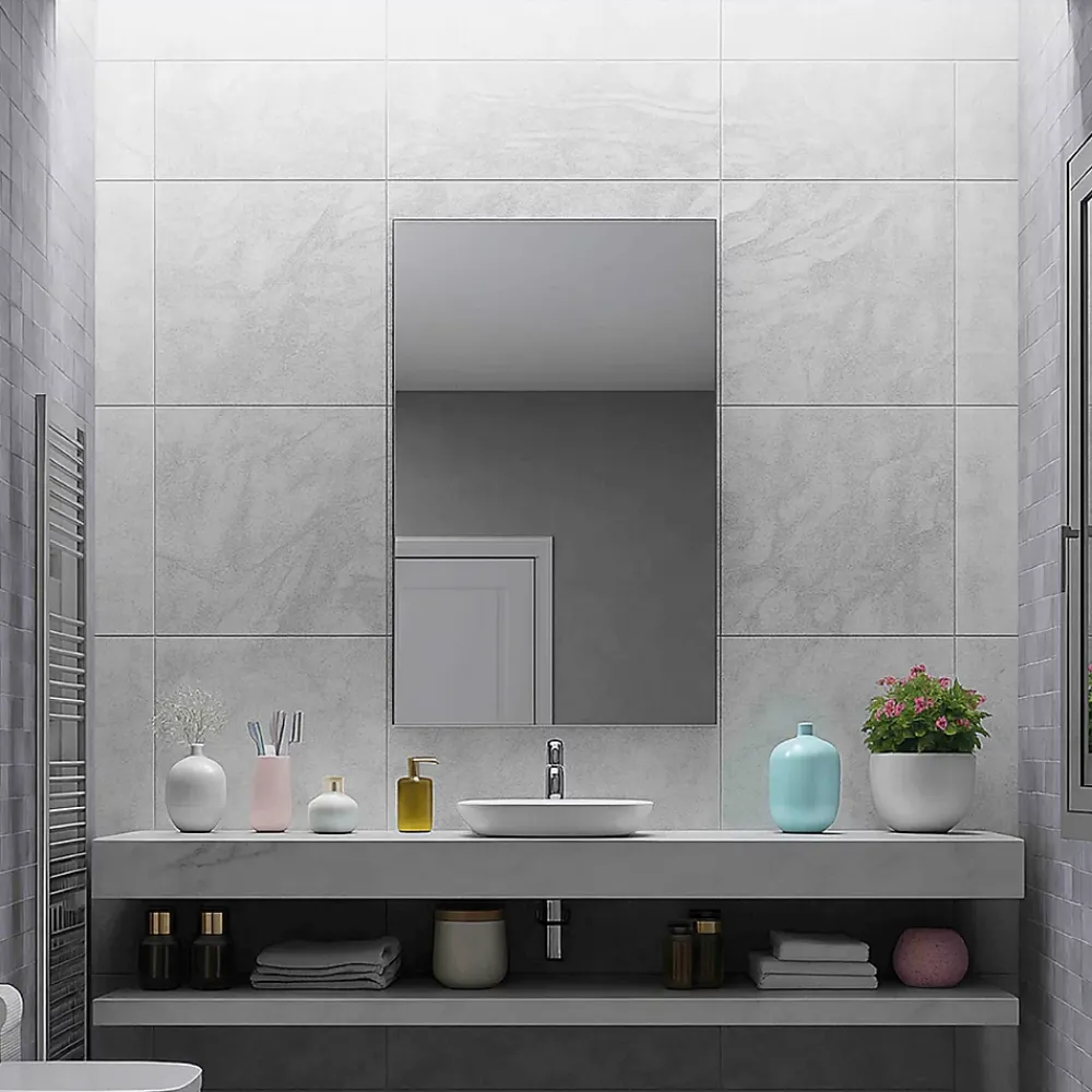 Jindoli Miroir salle de bain 40 cm simple fixation murale
