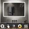 Saniverre Miroir salle de bain BOLEO 80 x 120 cm LED lumineux 2100 lms anti-buée + réglage intensité & couleur -