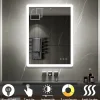 Saniverre Miroir salle de bain BOLEO 60 x 80 cm LED lumineux 2100 lms anti-buée + réglage intensité & couleur -
