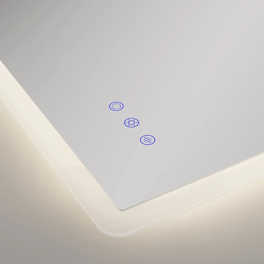 Saniverre Miroir salle de bain BOLEO 60 x 80 cm LED lumineux 2100 lms anti-buée + réglage intensité & couleur -