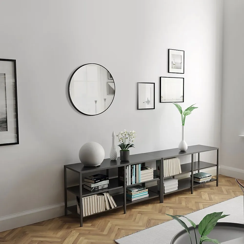 Miroir Simple|Aurlane Miroir salle de bain circulaire 60cm de diametre - finition noir mat - RING DARK 60