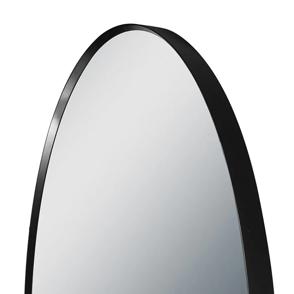 Miroir Simple|Aurlane Miroir salle de bain circulaire 60cm de diametre - finition noir mat - RING DARK 60