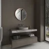 Aurlane Miroir salle de bain circulaire - Diamètre 60cm - Finition cuivre