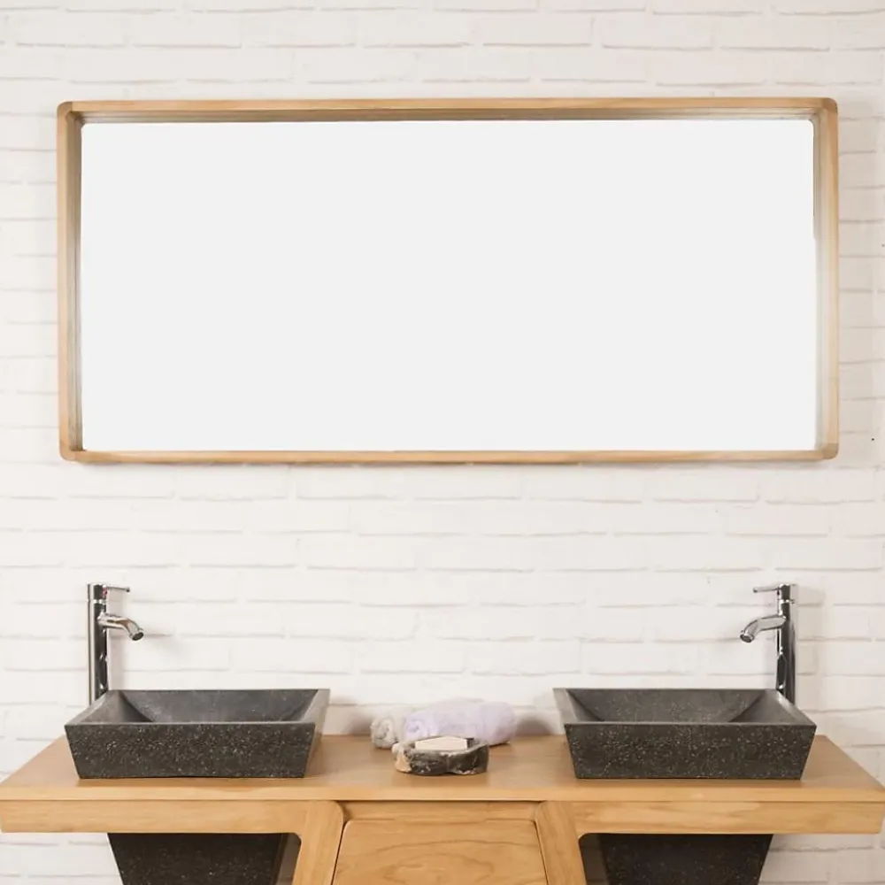 Wanda Collection Miroir salle de bain en teck Samba 140 x 65 cm