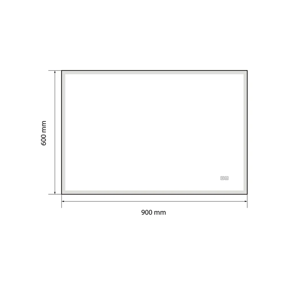 Luxury Bain Miroir salle de bain LED 90x60cm anti buée avec cadre doré LB-126080G