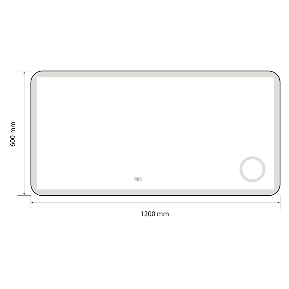Miroir Lumineux|Luxury Bain Miroir salle de bain LED 120x60cm anti buée avec cadre en aluminium doré et loupe x3 LB-4685G
