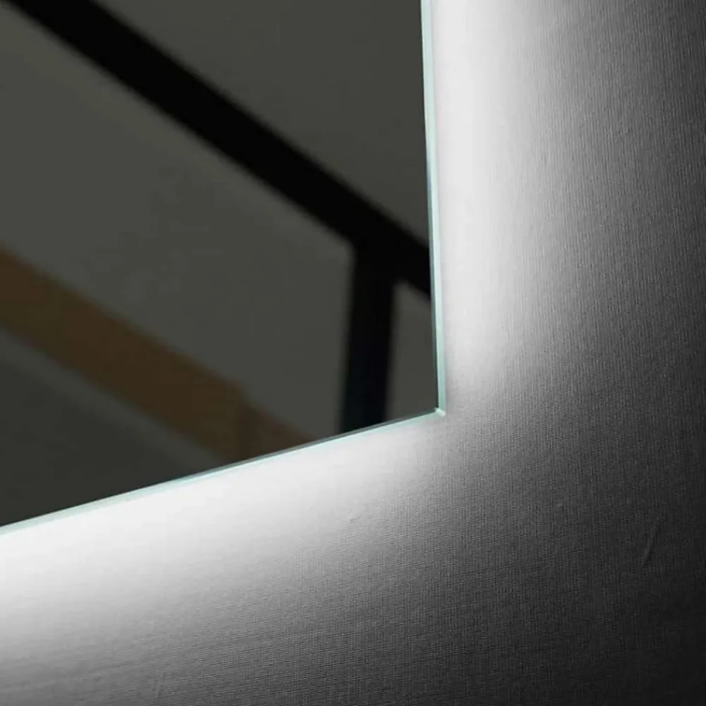 Ledimex Miroir Salle de Bain LED Rétro-Éclairé (6500K) - 120x80cm - Verre Sécurité 5mm - SUECIA
