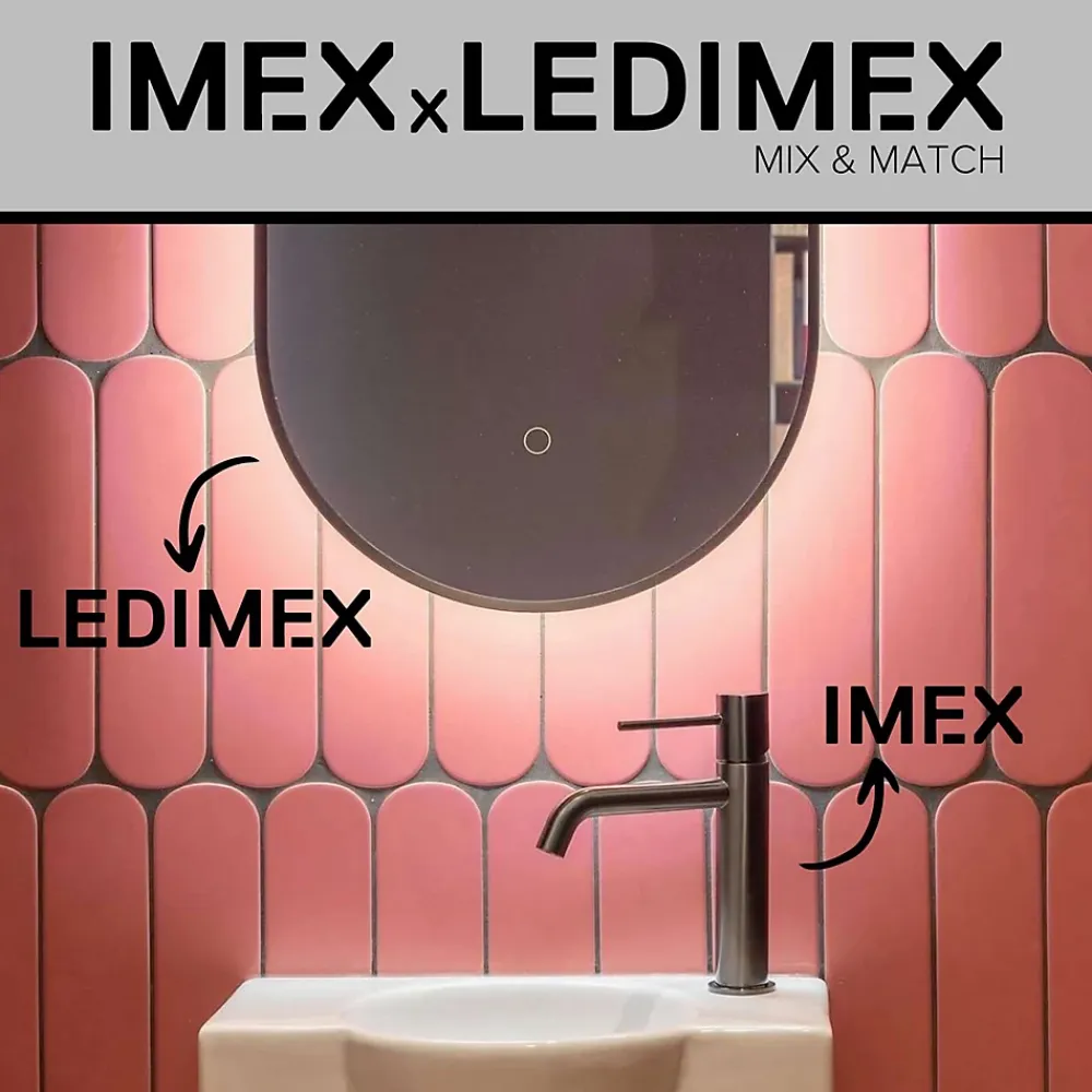 Ledimex Miroir Salle de Bain LED Réglable 120x80cm - Or Brossé - Commandes Tactiles & Anti-Buée - CALIFORNIA