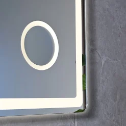Luxury Bain Miroir salle de bain LED 90x60cm anti buée avec LED 3 couleurs et loupe x3 LB-3612