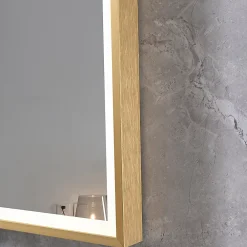 Luxury Bain Miroir salle de bain LED 60x80cm anti buée avec cadre doré LB-126080G
