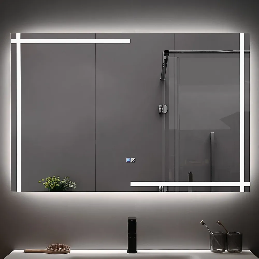 Luxury Bain Miroir salle de bain LED 120x60cm anti buée et LED 3 couleurs LB-4693