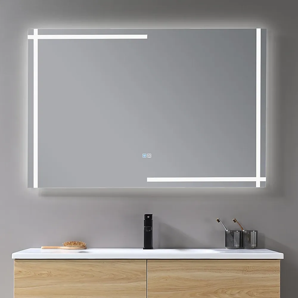 Luxury Bain Miroir salle de bain LED 120x60cm anti buée et LED 3 couleurs LB-4693