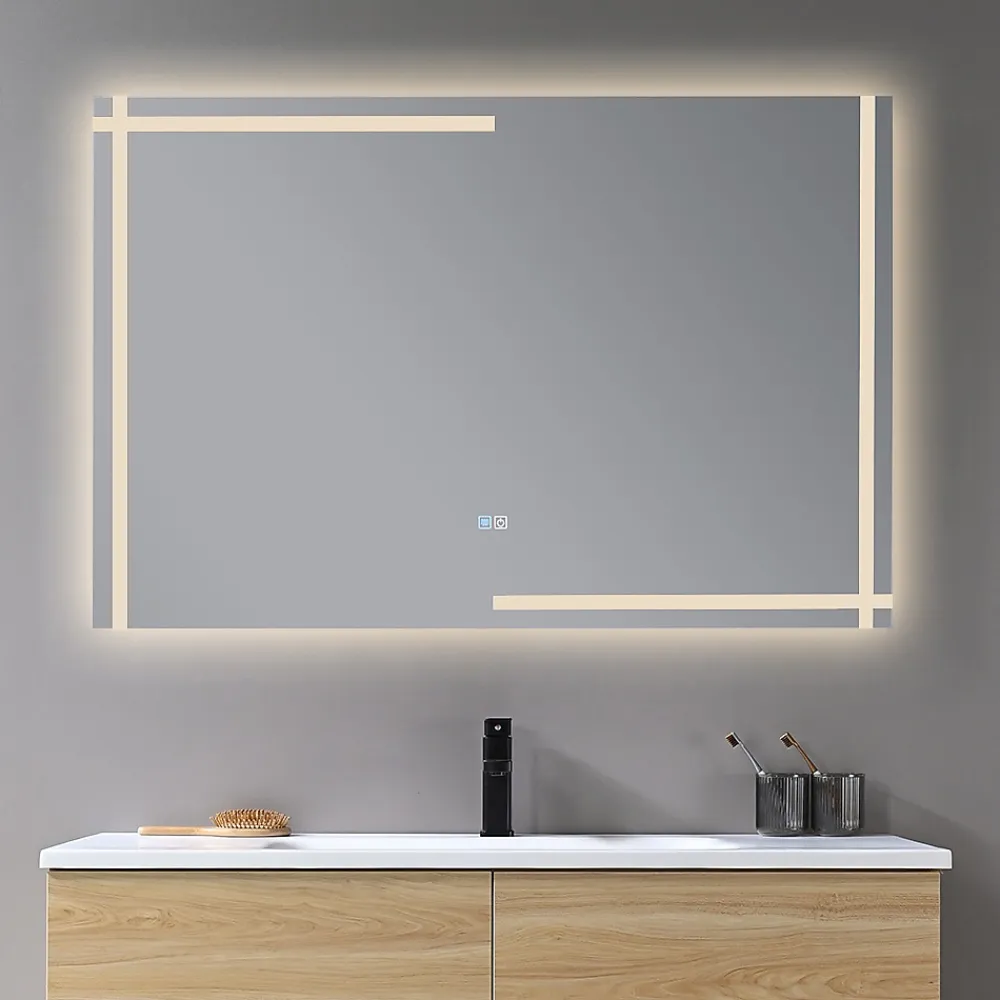 Luxury Bain Miroir salle de bain LED 120x60cm anti buée et LED 3 couleurs LB-4693