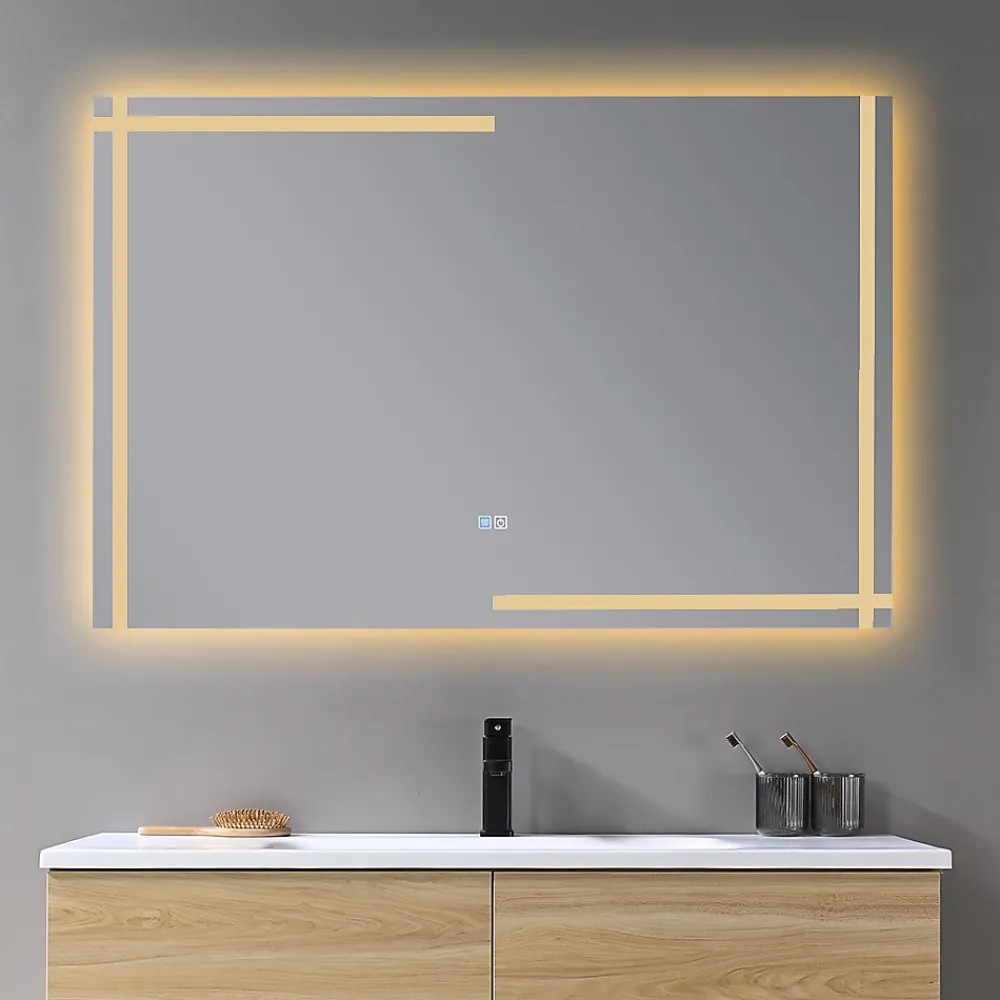 Luxury Bain Miroir salle de bain LED 120x60cm anti buée et LED 3 couleurs LB-4693