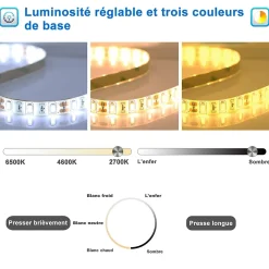 AICA Sanitaire Miroir salle de bain LED 60x80cm tricolore + anti-buée + dimmable + mémoire,