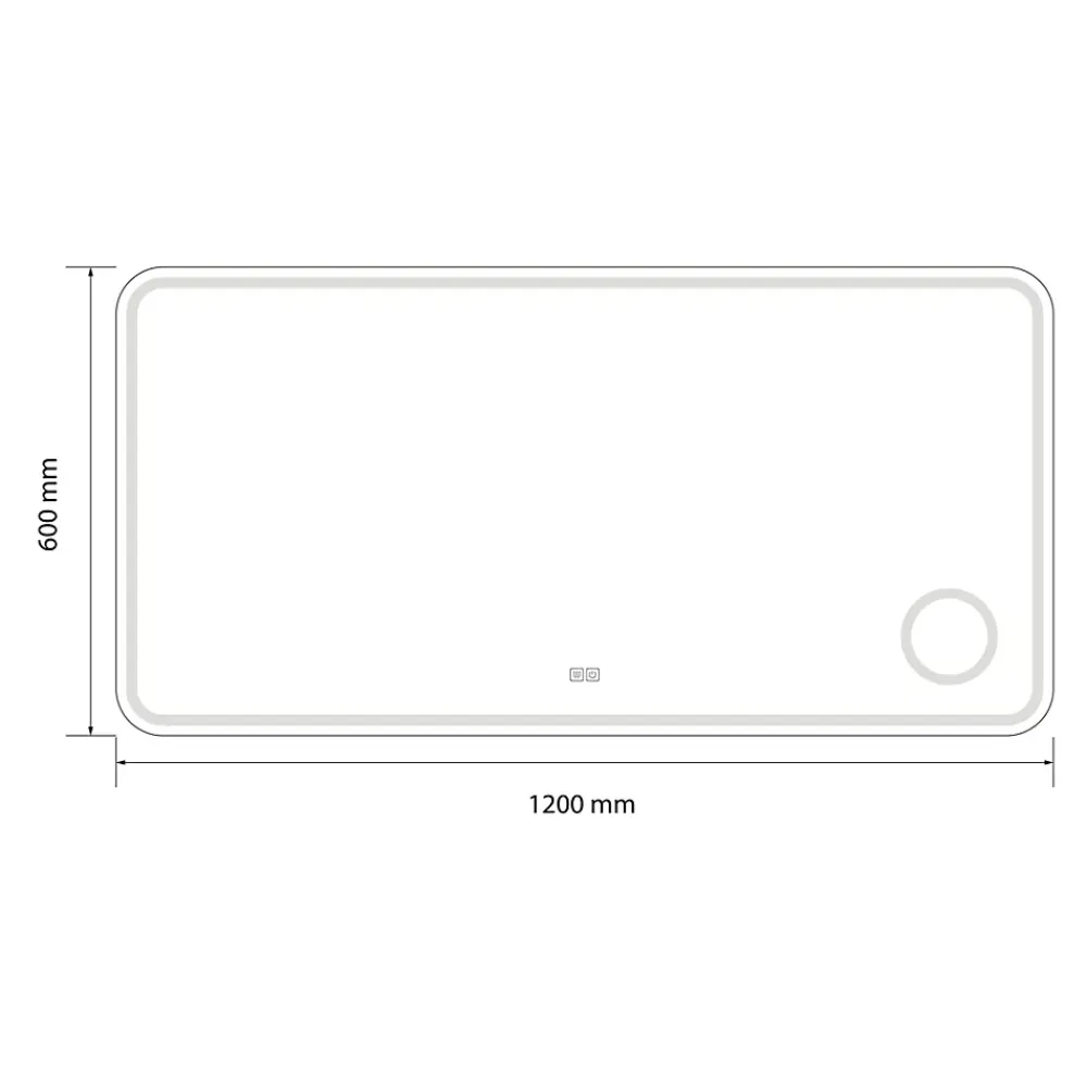 Luxury Bain Miroir salle de bain LED 120x60cm anti buée avec LED 3 couleurs et loupe x3 LB-3612