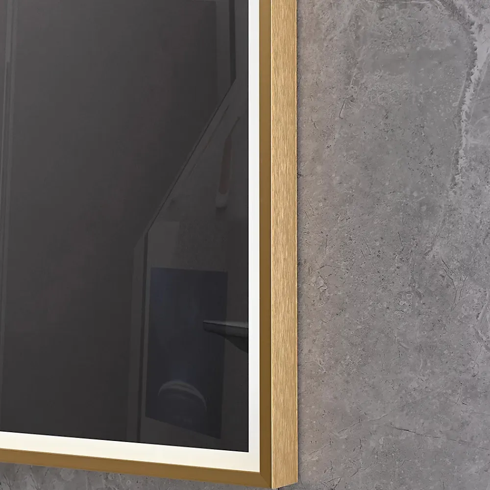 Luxury Bain Miroir salle de bain LED 120x60cm anti buée avec cadre doré LB-126080G