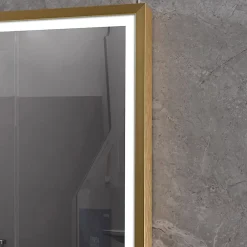 Luxury Bain Miroir salle de bain LED 120x60cm anti buée avec cadre doré LB-126080G