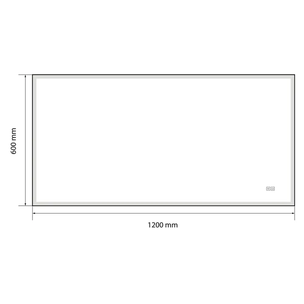 Luxury Bain Miroir salle de bain LED 120x60cm anti buée avec cadre doré LB-126080G