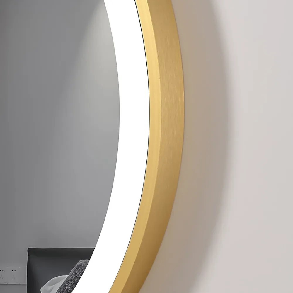 Luxury Bain Miroir salle de bain LED ovale 60x90cm anti buée avec cadre en aluminium doré- LuxuryBain