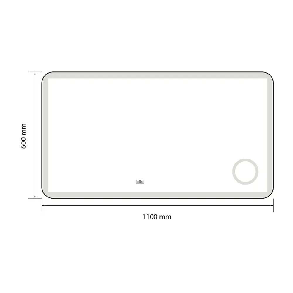 Miroir Lumineux|Luxury Bain Miroir salle de bain LED 110x60cm anti buée avec cadre en aluminium doré et loupe x3 LB-4685G