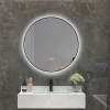 Miroir Lumineux|Luxury Bain Miroir salle de bain LED rond 90cm anti buée avec cadre noir LB-4647BA