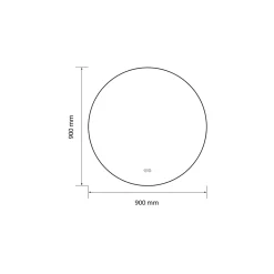 Miroir Lumineux|Luxury Bain Miroir salle de bain LED rond 90cm anti buée avec cadre noir LB-4647BA