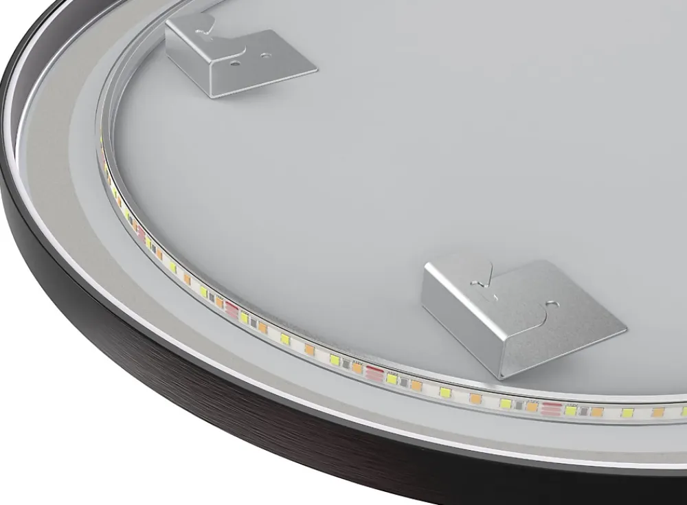 Lomazoo Miroir salle de bain Bologna avec LED 70 cm rond Noir