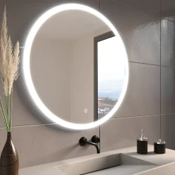 Lomazoo Miroir salle de bain Boston avec LED 80 cm rond
