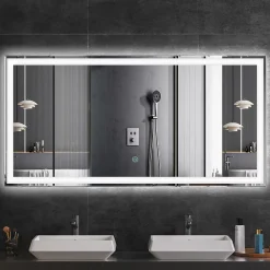 Miroir Lumineux|Lomazoo Miroir salle de bain Memphis avec LED 120 x 60 cm