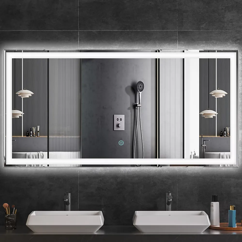 Miroir Lumineux|Lomazoo Miroir salle de bain Memphis avec LED 120 x 60 cm