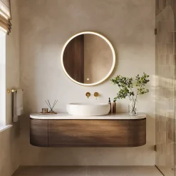 Lomazoo Miroir salle de bain Paris avec LED 80 cm doré rond