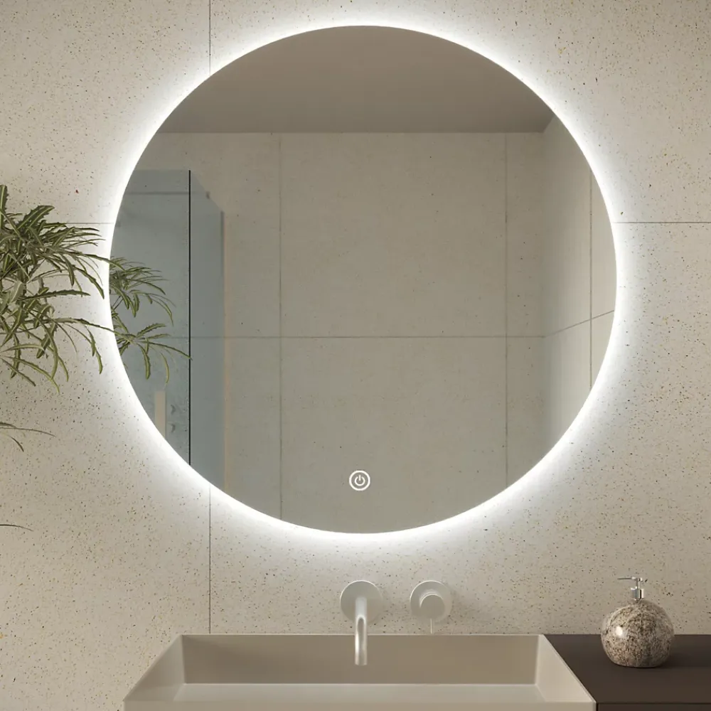 Miroir Lumineux|Lomazoo Miroir salle de bain Atlanta avec LED 70 cm rond