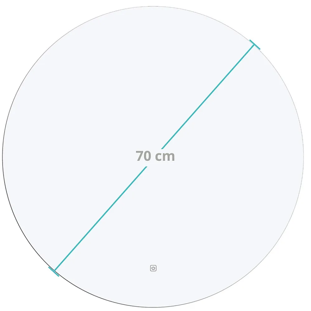 Miroir Lumineux|Lomazoo Miroir salle de bain Atlanta avec LED 70 cm rond