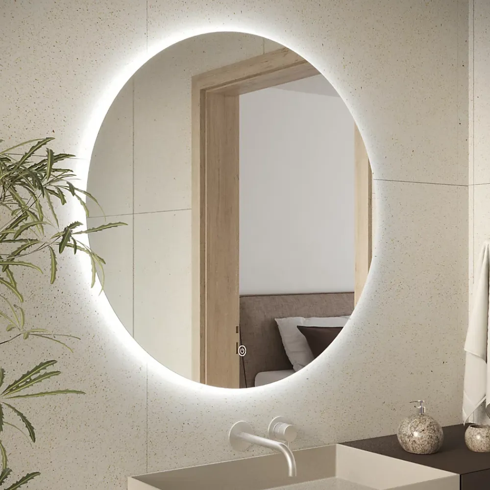 Miroir Lumineux|Lomazoo Miroir salle de bain Atlanta avec LED 70 cm rond